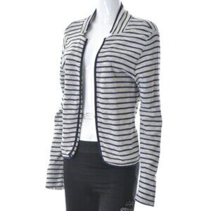 Maison Scotch black and white stripe open front cardigan size 2